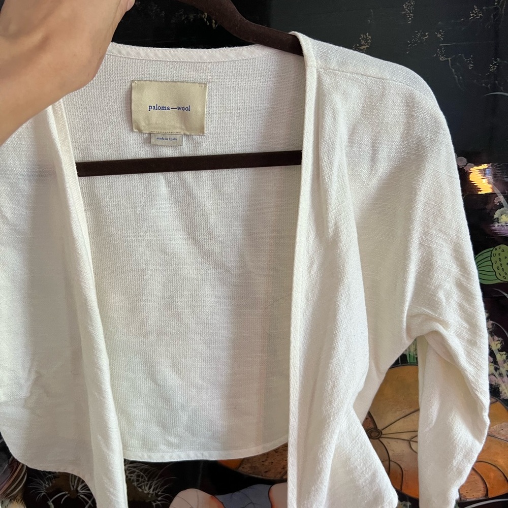 Paloma Wool wrap blouse linen off white.